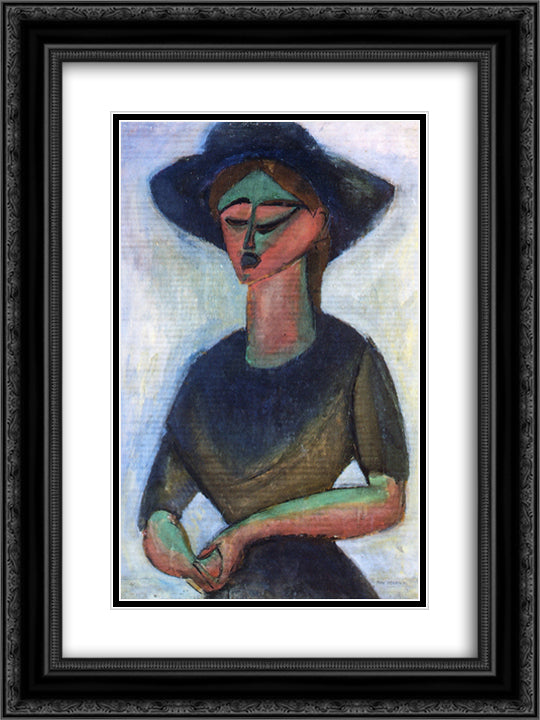 Soloist at Wanamaker's 18x24 Black Ornate Wood Framed Art Print Poster with Double Matting by Weber, Max