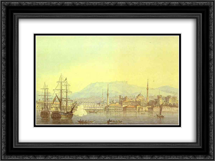 Smirna 24x18 Black Ornate Wood Framed Art Print Poster with Double Matting by Vorobiev, Maxim