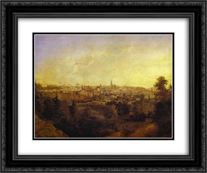 View of a Town (Grodno) 24x20 Black Ornate Wood Framed Art Print Poster with Double Matting by Vorobiev, Maxim