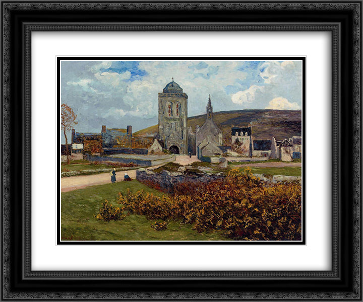 Breton Landscape 24x20 Black Ornate Wood Framed Art Print Poster with Double Matting by Maufra, Maxime