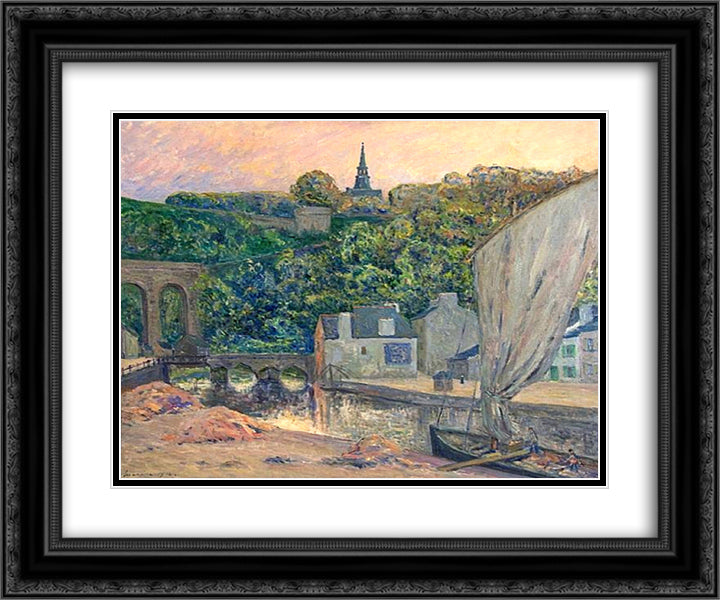 The River Rance at Dinard 24x20 Black Ornate Wood Framed Art Print Poster with Double Matting by Maufra, Maxime