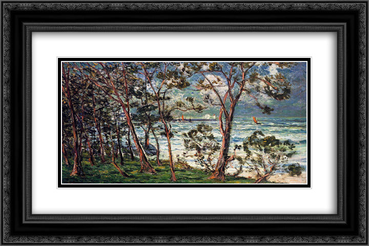 The Shore at Duarnenez 24x16 Black Ornate Wood Framed Art Print Poster with Double Matting by Maufra, Maxime