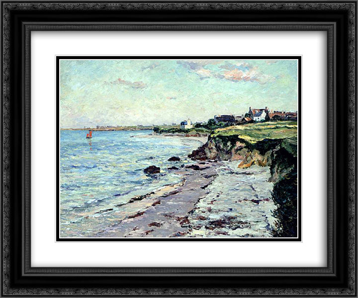The Village of Kerhostin 24x20 Black Ornate Wood Framed Art Print Poster with Double Matting by Maufra, Maxime