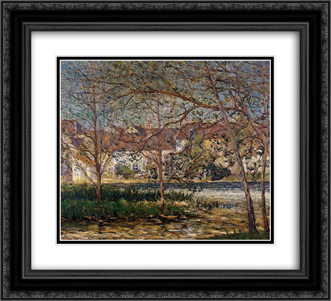The Waterfall - Nemours 22x20 Black Ornate Wood Framed Art Print Poster with Double Matting by Maufra, Maxime