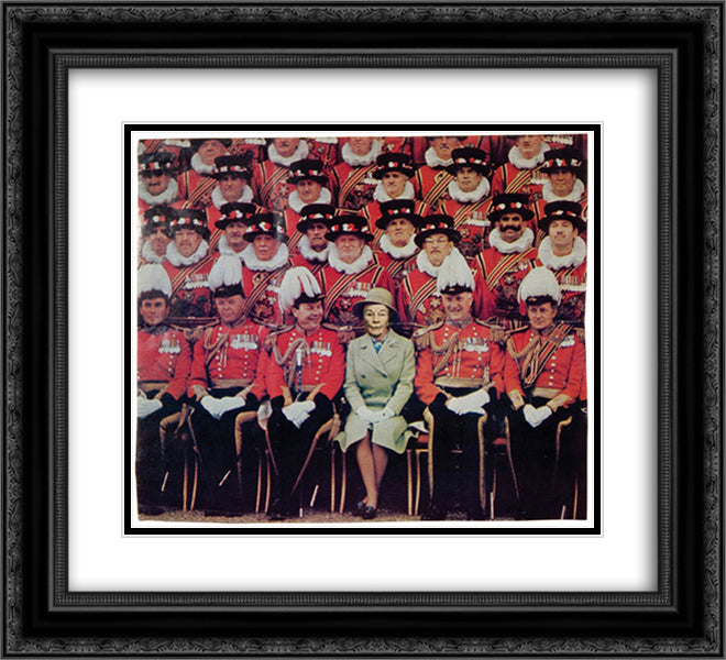 Ridiculous Portrait (Queen Elizabeth II) 22x20 Black Ornate Wood Framed Art Print Poster with Double Matting by Wilson, May