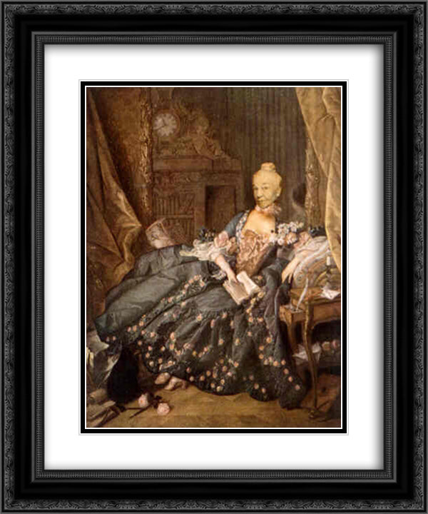 Ridiculous Portrait (Seated Woman, Small Book) 20x24 Black Ornate Wood Framed Art Print Poster with Double Matting by Wilson, May