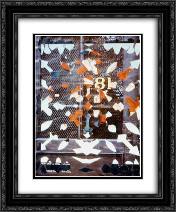 Snowflake Collage (81) 20x24 Black Ornate Wood Framed Art Print Poster with Double Matting by Wilson, May