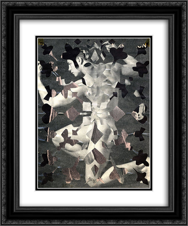 Snowflake Series (Pink Netting) 20x24 Black Ornate Wood Framed Art Print Poster with Double Matting by Wilson, May