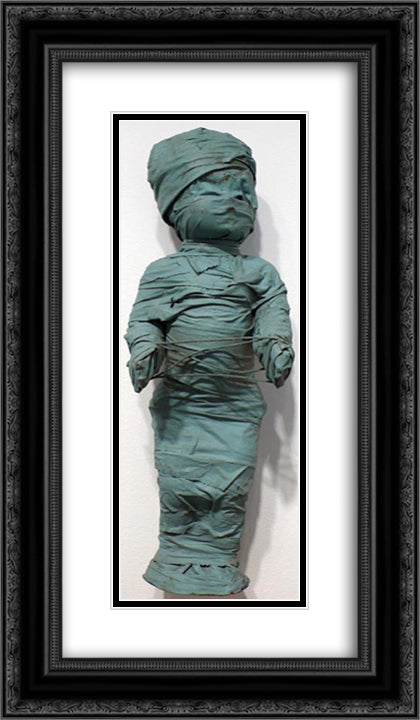 Wrapped Doll (cat's cradle) 14x24 Black Ornate Wood Framed Art Print Poster with Double Matting by Wilson, May