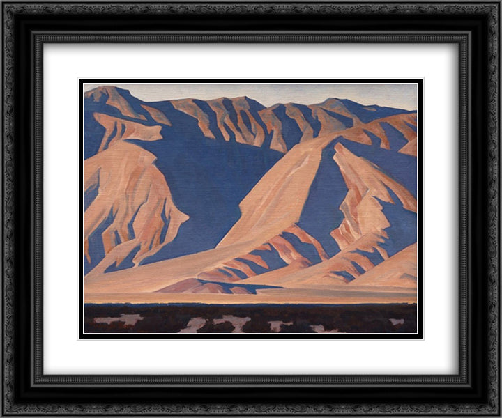 Inyo Mountains 24x20 Black Ornate Wood Framed Art Print Poster with Double Matting by Maynard Dixon