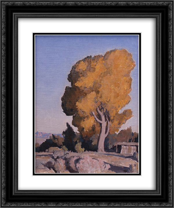 Low Country Cottonwood 20x24 Black Ornate Wood Framed Art Print Poster with Double Matting by Maynard Dixon