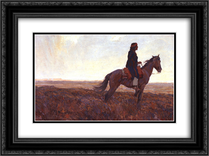 The Navajo 24x18 Black Ornate Wood Framed Art Print Poster with Double Matting by Maynard Dixon