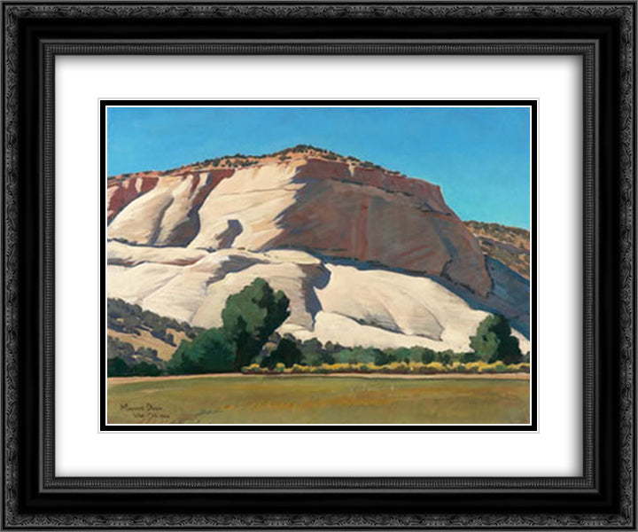 White Butte, Utah 24x20 Black Ornate Wood Framed Art Print Poster with Double Matting by Maynard Dixon