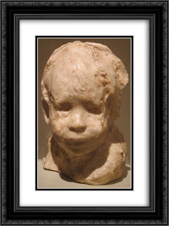 Jewish Boy 18x24 Black Ornate Wood Framed Art Print Poster with Double Matting by Rosso, Medardo