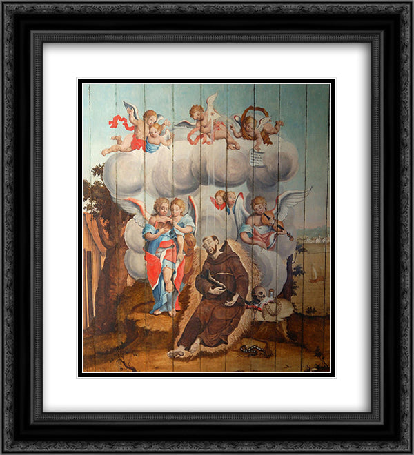 Agonia e Morte de SÆ’o Francisco 20x22 Black Ornate Wood Framed Art Print Poster with Double Matting by Ataide, Mestre