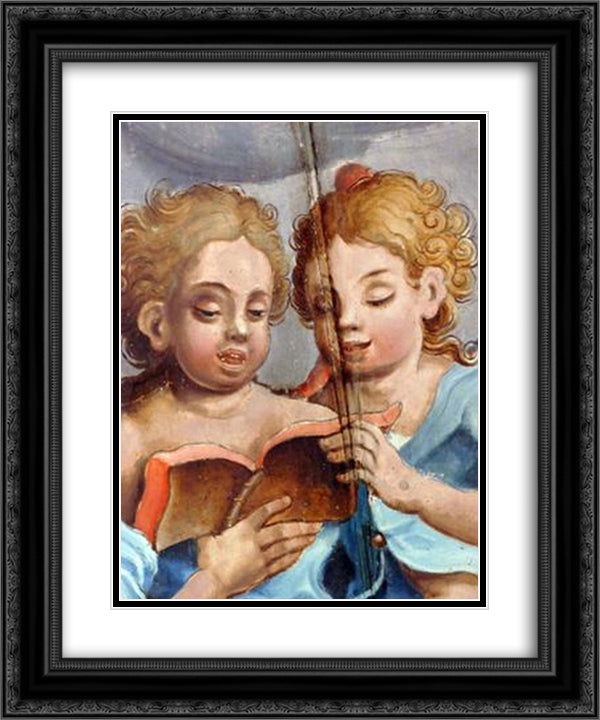 Anjos (detail) 20x24 Black Ornate Wood Framed Art Print Poster with Double Matting by Ataide, Mestre