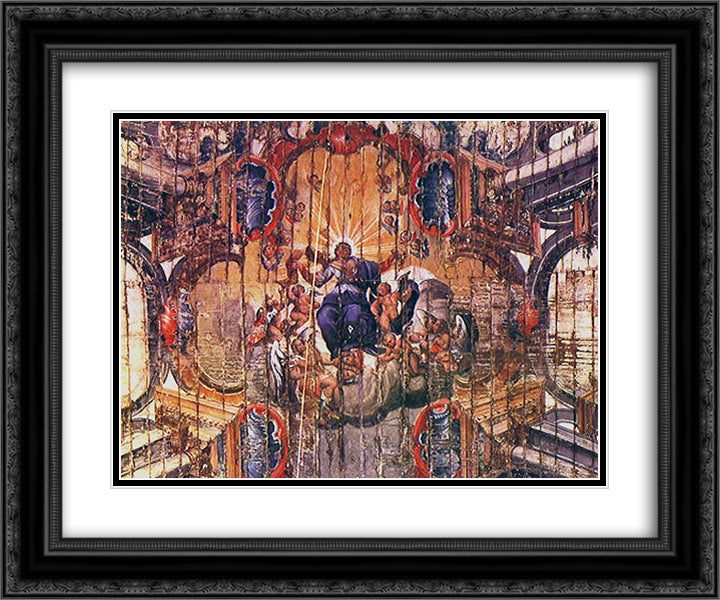 AssuncÆ’o da Virgem (detail) 24x20 Black Ornate Wood Framed Art Print Poster with Double Matting by Ataide, Mestre