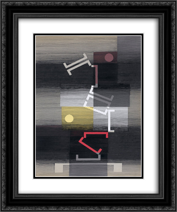 Calme et capricieux 20x24 Black Ornate Wood Framed Art Print Poster with Double Matting by Seuphor, Michel