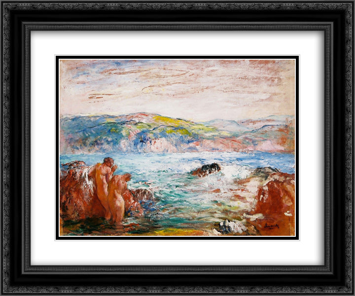 Marine Landscape 24x20 Black Ornate Wood Framed Art Print Poster with Double Matting by Simonidy, Michel
