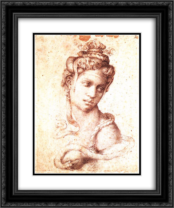 Cleopatra 20x24 Black Ornate Wood Framed Art Print Poster with Double Matting by Michelangelo