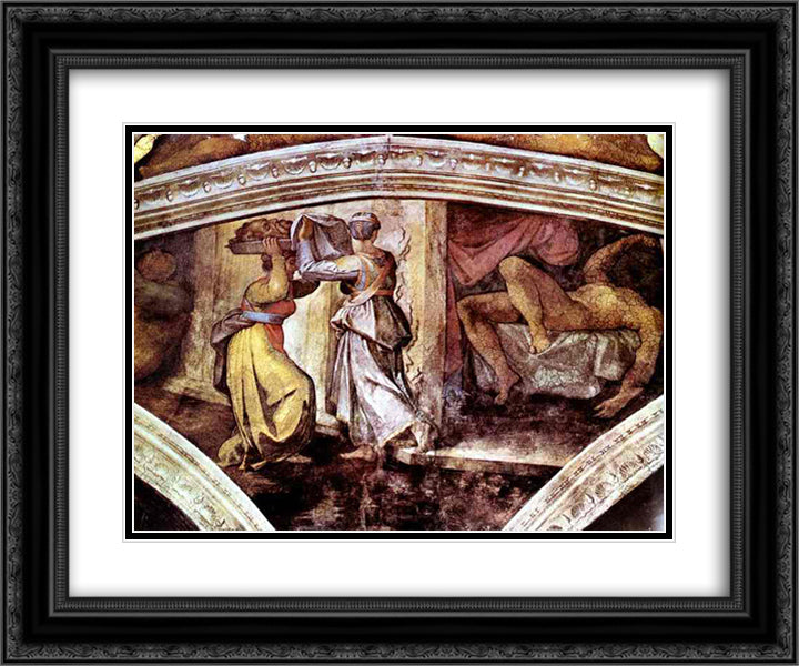 Sistine Chapel Ceiling Judith Carrying the Head of Holofernes 24x20 Black Ornate Wood Framed Art Print Poster with Double Matting by Michelangelo