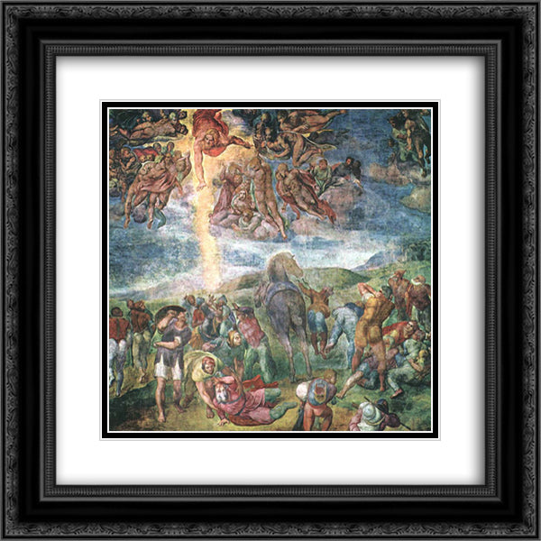 The Conversion of Saul 20x20 Black Ornate Wood Framed Art Print Poster with Double Matting by Michelangelo