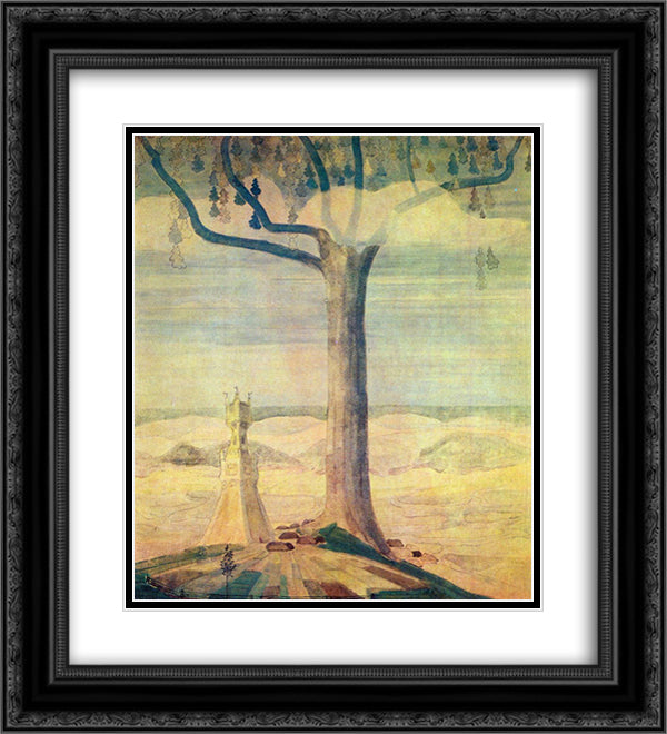 Andante (Sonata of the Summer) 20x22 Black Ornate Wood Framed Art Print Poster with Double Matting by Ciurlionis, Mikalojus