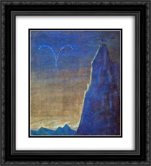 Aries 20x22 Black Ornate Wood Framed Art Print Poster with Double Matting by Ciurlionis, Mikalojus