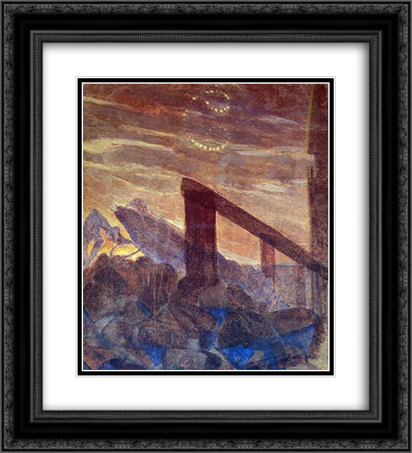 Cancer 20x22 Black Ornate Wood Framed Art Print Poster with Double Matting by Ciurlionis, Mikalojus