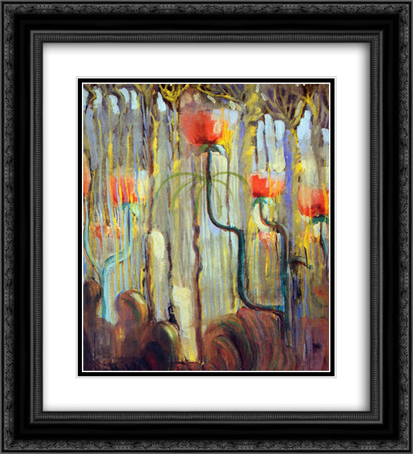Creation of the World IX 20x22 Black Ornate Wood Framed Art Print Poster with Double Matting by Ciurlionis, Mikalojus