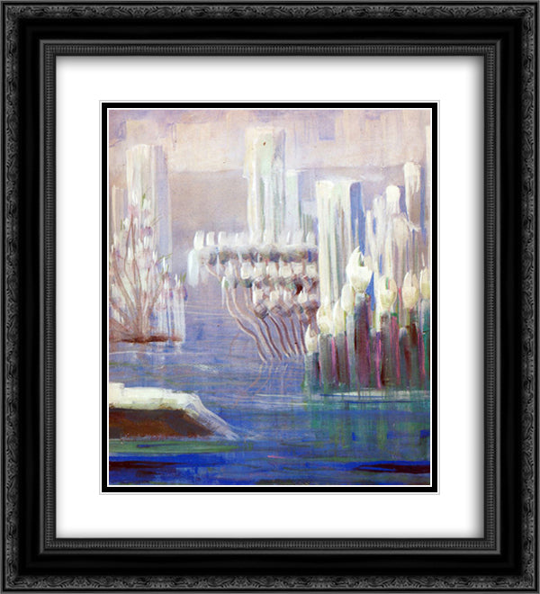 Creation of the World VI 20x22 Black Ornate Wood Framed Art Print Poster with Double Matting by Ciurlionis, Mikalojus