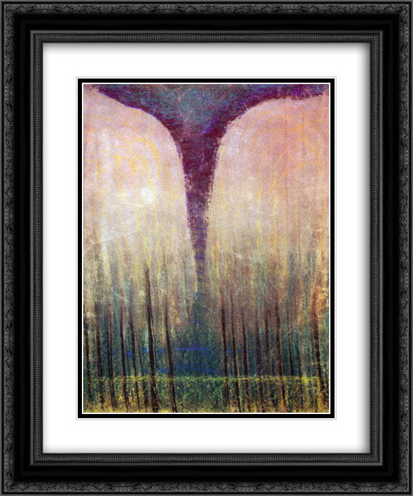 Deluge (III) 20x24 Black Ornate Wood Framed Art Print Poster with Double Matting by Ciurlionis, Mikalojus