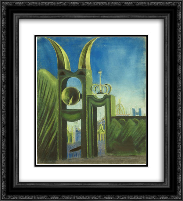 Funeral Symphony (I) 20x22 Black Ornate Wood Framed Art Print Poster with Double Matting by Ciurlionis, Mikalojus