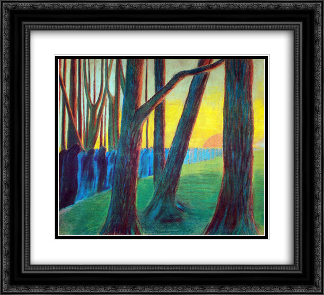 Funeral Symphony (III) 22x20 Black Ornate Wood Framed Art Print Poster with Double Matting by Ciurlionis, Mikalojus