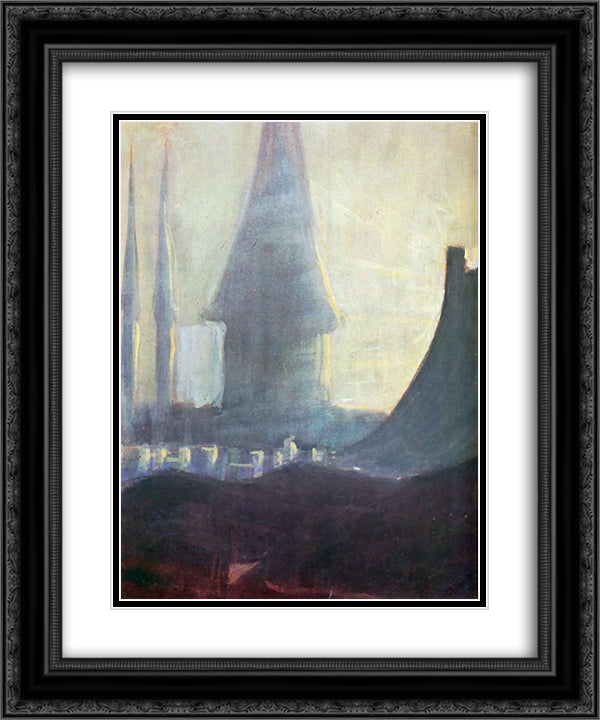 My road (III) 20x24 Black Ornate Wood Framed Art Print Poster with Double Matting by Ciurlionis, Mikalojus