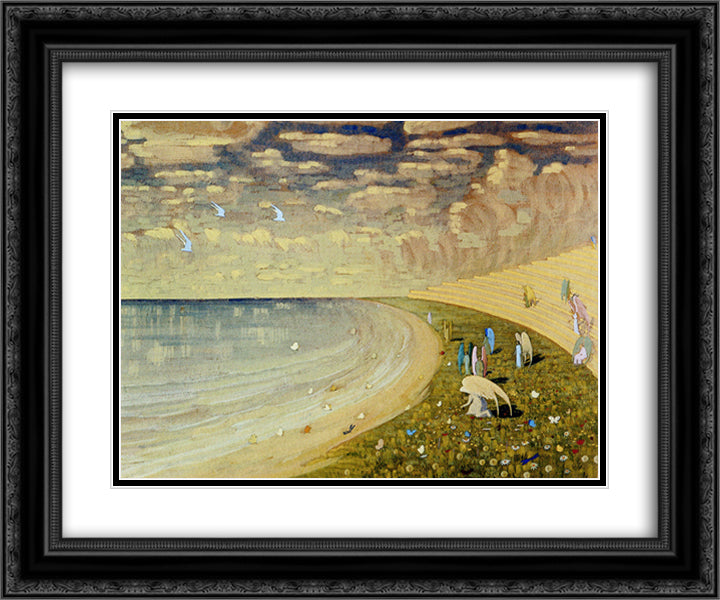 Paradise 24x20 Black Ornate Wood Framed Art Print Poster with Double Matting by Ciurlionis, Mikalojus
