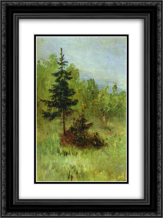 A Firtree 18x24 Black Ornate Wood Framed Art Print Poster with Double Matting by Nesterov, Mikhail