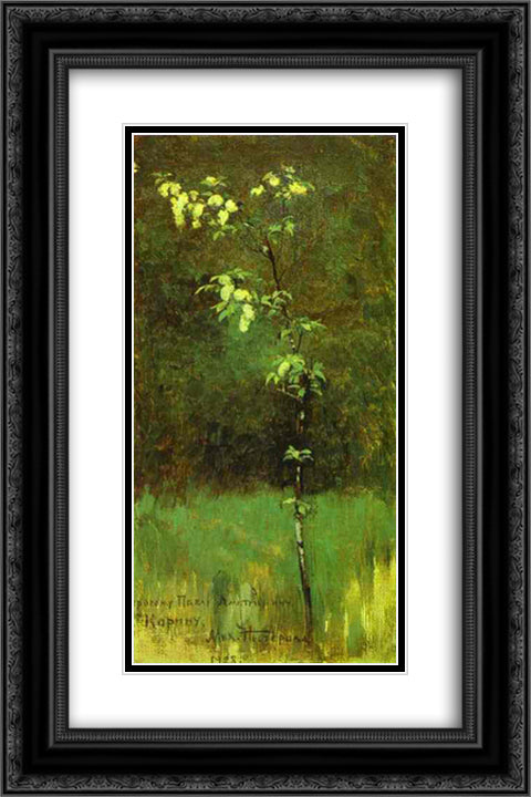A Tree in Blossom 16x24 Black Ornate Wood Framed Art Print Poster with Double Matting by Nesterov, Mikhail