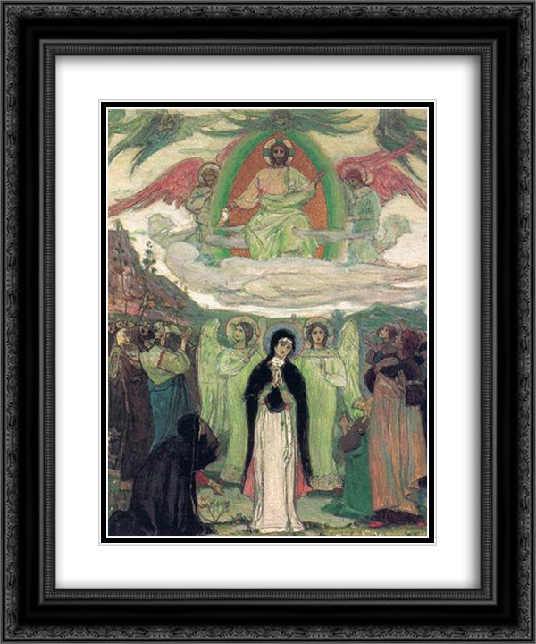 Ascension 20x24 Black Ornate Wood Framed Art Print Poster with Double Matting by Nesterov, Mikhail