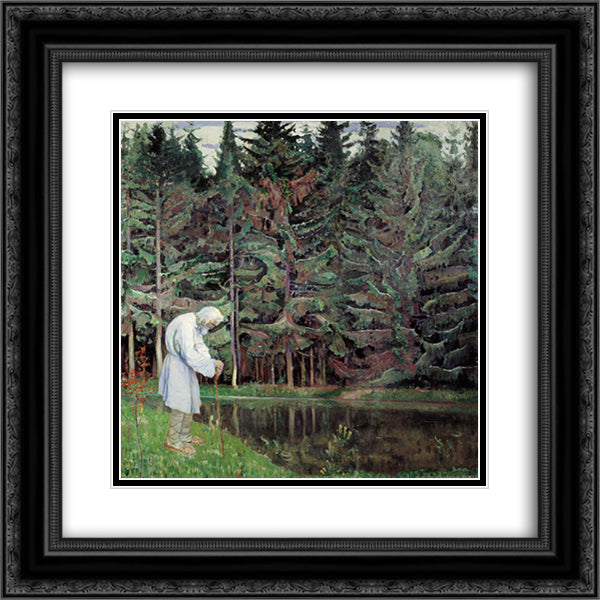 Elder (Abraham, the Servant of God) 20x20 Black Ornate Wood Framed Art Print Poster with Double Matting by Nesterov, Mikhail