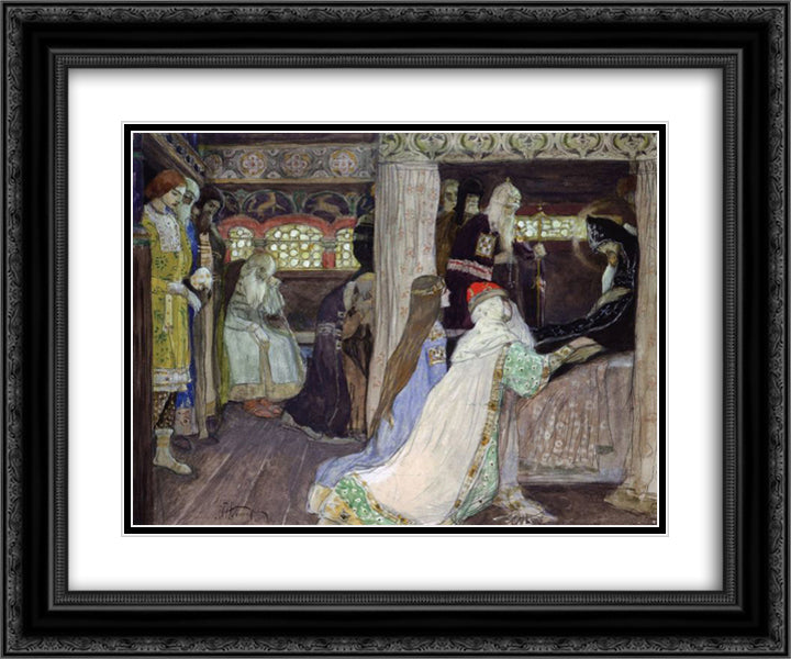 Entombment of Alexander Nevsky 24x20 Black Ornate Wood Framed Art Print Poster with Double Matting by Nesterov, Mikhail