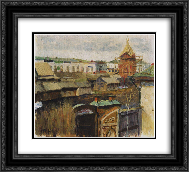 In Ufa 22x20 Black Ornate Wood Framed Art Print Poster with Double Matting by Nesterov, Mikhail