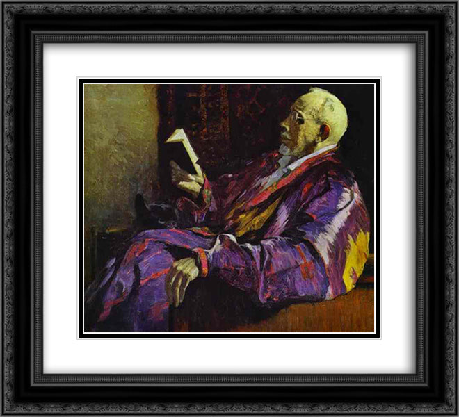 Portrait of Alexey Severtsov 22x20 Black Ornate Wood Framed Art Print Poster with Double Matting by Nesterov, Mikhail