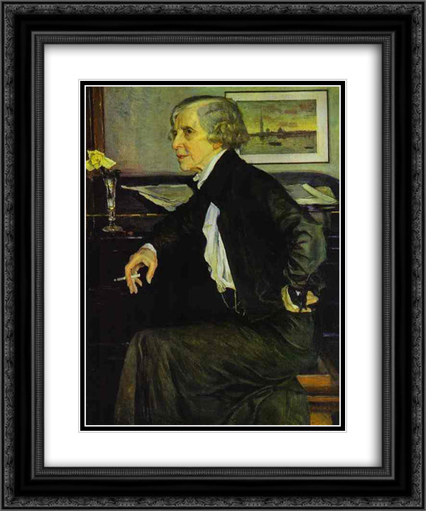 Portrait of Elizaveta Kruglikova 20x24 Black Ornate Wood Framed Art Print Poster with Double Matting by Nesterov, Mikhail