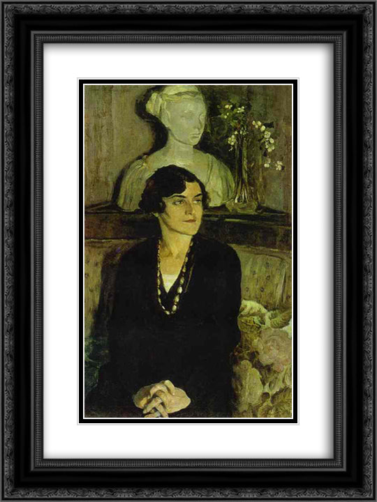 Portrait of Elizaveta Tal 18x24 Black Ornate Wood Framed Art Print Poster with Double Matting by Nesterov, Mikhail