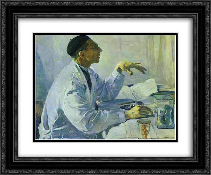 Portrait of S. S. Yudin 24x20 Black Ornate Wood Framed Art Print Poster with Double Matting by Nesterov, Mikhail