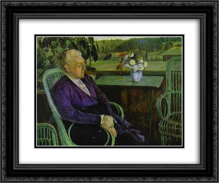 Portrait of Sofia Tutcheva 24x20 Black Ornate Wood Framed Art Print Poster with Double Matting by Nesterov, Mikhail