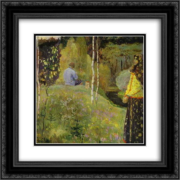 Reedpipe 20x20 Black Ornate Wood Framed Art Print Poster with Double Matting by Nesterov, Mikhail