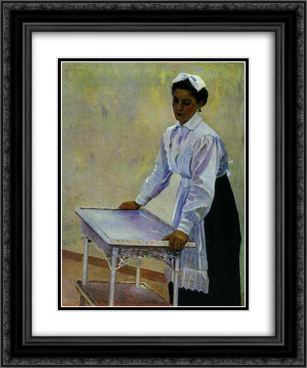Sasha 20x24 Black Ornate Wood Framed Art Print Poster with Double Matting by Nesterov, Mikhail