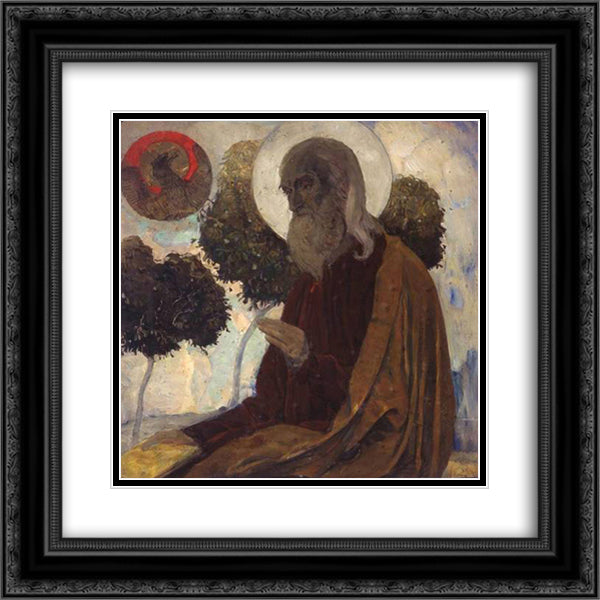 St. Jonh the Apostle 20x20 Black Ornate Wood Framed Art Print Poster with Double Matting by Nesterov, Mikhail